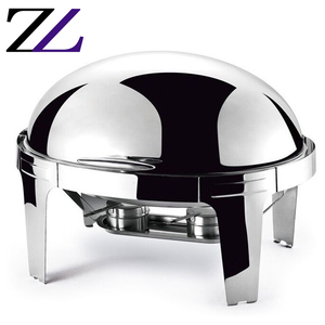 Scaldavivande per Buffet <span class=keywords><strong>da</strong></span> 9L, Colore Oro, Grande Piatto di Servizio Ovale Placcato Oro per Diversi Tipi di Cibo - Product Image 2