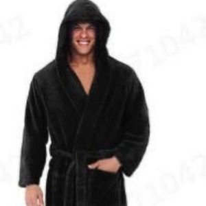 <span class=keywords><strong>Bata</strong></span> de manga larga de invierno de talla grande para <span class=keywords><strong>hombre</strong></span>, ropa de dormir de invierno de franela transpirable con bolsillo de parche y <span class=keywords><strong>capucha</strong></span> gruesa - Product Image 1