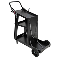 Carrito de Soldadura Industrial |   Carrito de Acero Resistente para Máquina de Soldar MIG TIG y Cortadora de Plasma con Almacenamiento para Cilindros de Gas