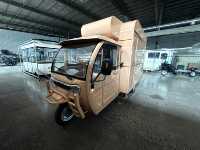 Tricycle Électrique Commercial à 3 Roues en Acier Inoxydable pour la Vente Ambulante de Gaufres, Hot-dogs, Glaces et Frites