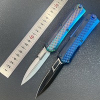 Nouveau couteau pliant multifonctionnel portable pour le camping et la chasse, avec lame D2 tranchante et manche en alliage de zinc à motif micro-écailles de serpent