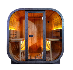 Sauna à vapeur carré noir ergonomique pour 4 à 6 personnes, pour la récupération après l'entraînement, sauna en bois massif facile à utiliser pour le bien-être - Product Image 3