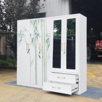 Armoire de Rangement Moderne en Acier pour Chambre à Coucher, Écologique, avec Tiroirs et Motifs Imprimés, Idéale pour la Maison, l'Hôpital et l'École