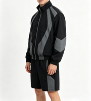 Survêtement sportif vintage 2 pièces pour homme grande taille, coupe-vent, léger, respirant, séchage rapide, résistant à l'eau, 100% polyester