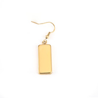 Base de cabochon rectangulaire en acier inoxydable 10x25mm, support de boucles d'oreilles, or rose, accessoires de fabrication de bijoux DIY
