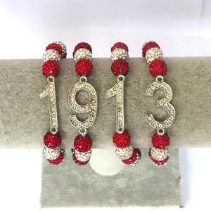 Bracciale rosso numero 1-9 con perline da confraternita alla moda gioielli in lega di zinco regalo perfetto con 2 3 4 5 6 7 8 9 - Product Image 5