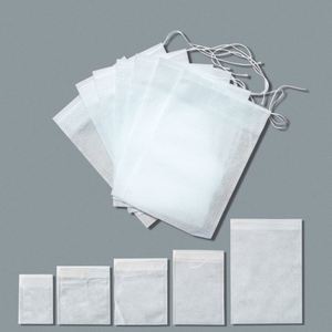 Sachets de thé vides jetables non blanchis en tissu non tissé de qualité alimentaire avec cordon de serrage pour thé en vrac - Product Image 6