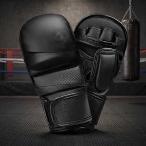 Gants de boxe en cuir pour adultes à forte demande, pour matchs de MMA, avec fermeture auto-agrippante pour maintien du poignet, disponibles à prix réduit - Product Image 2