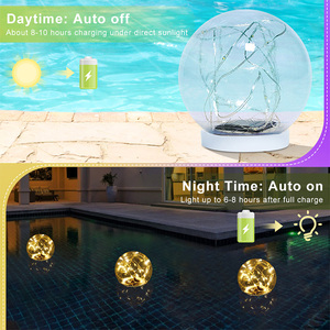 2025 nóng bán nổi bóng đèn hồ bơi không thấm nước năng lượng mặt trời ngọn lửa Vòng Đèn hồ bơi năng lượng mặt trời powered, phát sáng trong bóng tối năng lượng mặt trời nổi - Product Image 2