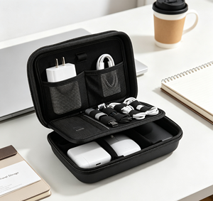 Pochette de rangement de voyage légère en EVA personnalisée pour adaptateur de batterie externe, souris, carte SD, organiseur électronique portable - Product Image 4