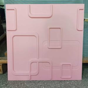 PVC arte 3D pared Interior paneles decorativos pegatinas azulejos para sala de estar <span class=keywords><strong>TV</strong></span> Fondo vestíbulo dormitorio 50cm x 50cm blanco pintable - Product Image 3