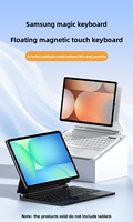 Casing Tablet Baru untuk Tab S9+ 12.4" dengan Keyboard Plastik Nirkabel RGB Backlit Sistem Scissor Switch, Touchpad, Tombol Multimedia, USB Type-C
