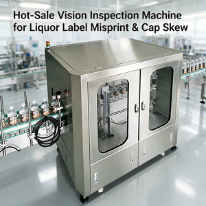 Système d'inspection visuelle entièrement automatisé basé sur l'IA pour le contrôle qualité des étiquettes des bouteilles d'alcool et machine de rejet des bouteilles à bouchon décalé - Product Image 3
