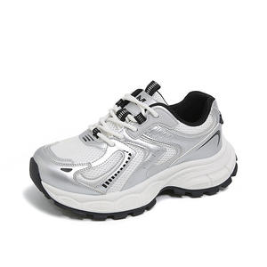 Zapatillas Deportivas de Mujer con Suela Gruesa, Parte Superior de Malla con Cordones, para Deporte y Ocio, Casuales, con Amortiguación y Aumento de Altura - Product Image 6