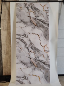 Panneau mural de douche en PVC Carrara White Marble 1/1,2 m, qualité supérieure, imperméable, finition UV, panneau décoratif pour salle de bain - Product Image 4