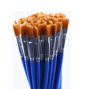 Pinceau miniature pour aquarelle pour enfants, 5 pouces, petit, manche court en plastique, poils fins en nylon, forme ronde/plat, pour détails - Product Image 2