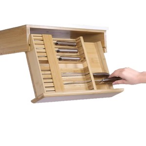 Portacuchillos de Madera para Montar en la Pared, Organizador de Utensilios de Cocina de Bambú Extraíble, Ecológico, Soporte para Cuchillos de Frutas - Product Image 1