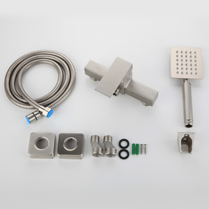 Four Sided Shower Faucet 304 Stainless Steel <b>Square</b> Rain Shower Head <b>Set</b> With Ceramic Valve Core Single Handle Mixing Valve - Product Image 1