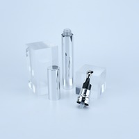 Emballage cosmétique en plastique 5ml 7.5ml 10ml Flacon pompe sans air pour sérum contour des yeux Or brillant PETG Emballage d'huile essentielle avec pompe