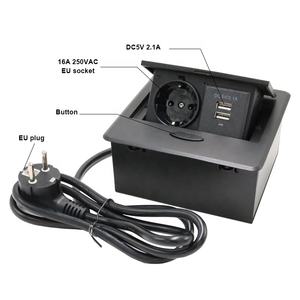 Table de réunion de bureau encastrée Bureau escamotable Prise de courant avec câbles CE 30 cm <span class=keywords><strong>Connecteur</strong></span> <span class=keywords><strong>USB</strong></span> - Product Image 3