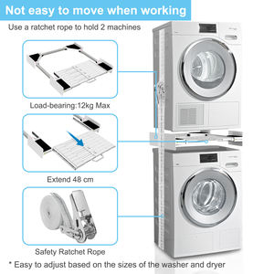 Kit de superposition pour lave-linge et sèche-linge Huahanxing avec étagère coulissante, durable et écologique, modèle W519A (UE) - Product Image 5