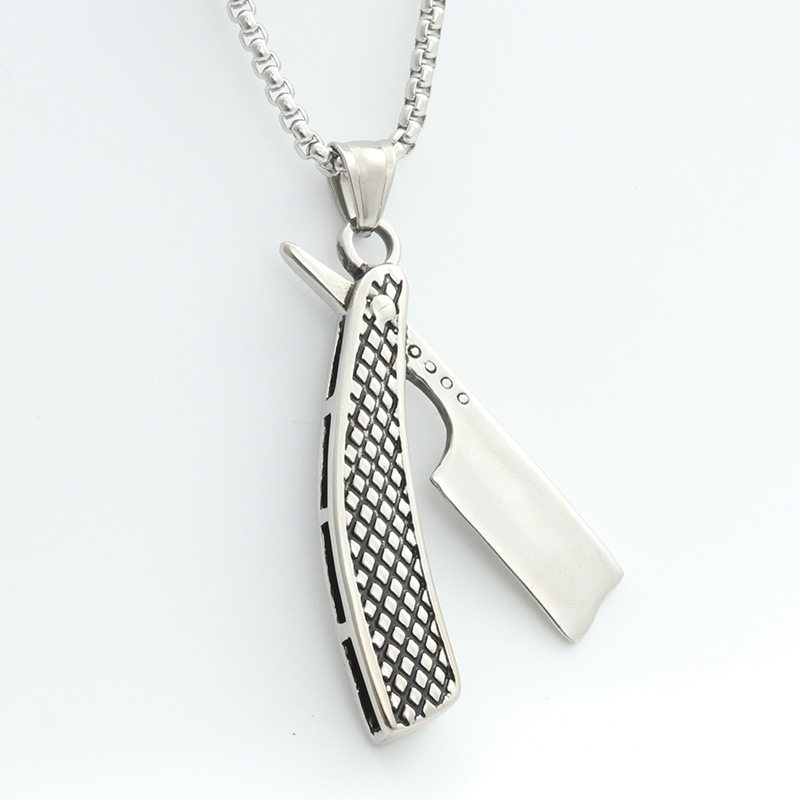 Silver pendant with a 3.0*60cm square pearl chain