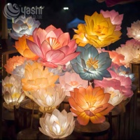 Lampes Lotus à brancher dans le sol, étanches, pour la décoration paysagère commerciale, lanternes florales, lanternes de festival