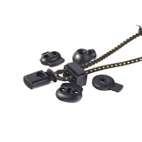 Cordon de serrage en plastique transparent noir pour sac de sport avec double fermoir et corde 23*11MM