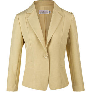 Blazer Feminino Minzestyle Amarelo de Primavera com Manga Três Quartos, Ajuste Slim e Botão Único - Product Image 6