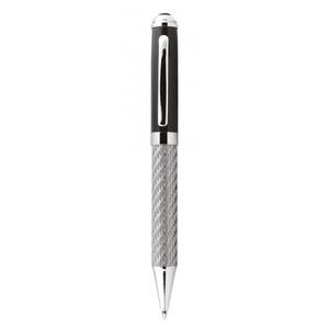 Carbon Fiber Ballpoint <b>Pen</b> Black With <b>Silver</b> Trim Premium Writing Instrument - Product Image 3