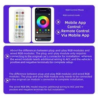 Module LED DRL RVB coloré 12V 12W avec application mobile et télécommande pour BMW F10 2014-2017 et modèles ultérieurs