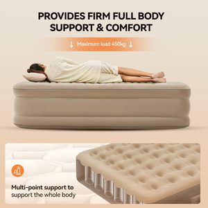 Double /<b>Single</b> <b>Foldable</b> Portable Foam Air <b>Bed</b> Mattress Convertible Inflatable <b>Bed</b> with Built-in Pump for Outdoor Camping Home - Product Image 3