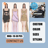7035 Fabriqué en Chine, vêtements de créateur, fabricant de haute qualité, faible MOQ, robe mini élégante décontractée en dentelle sexy pour femme, été