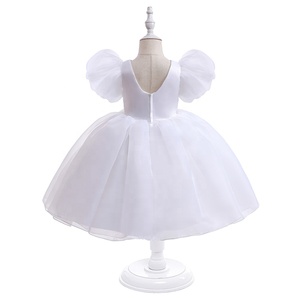 ODM OEM Fashion Children <strong>Puff</strong> Pink Dresses <strong>Baby</strong> Girls Boutique <strong>Costume</strong> Kids Solid Party Dress <strong>Costumes</strong> - Product Image 3