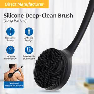4 in 1 in Silicone a manico lungo esfoliante lavasciuga posteriore autopulente in Silicone spazzola morbida da bagno per doccia - Product Image 2