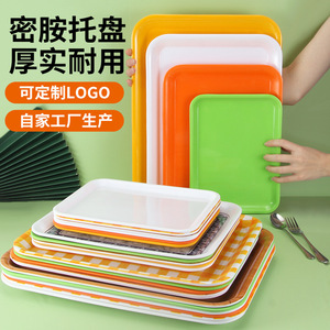 Melamine Serving Trays Rectangular Solid Color <b>Microwave</b> Safe Hotel Food Use - Product Image 1