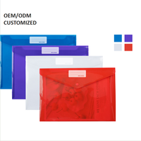 Lettre américaine format A4 enveloppes en poly plastique dossiers de documents transparents avec étiquette poche bouton-pression papier matériel
