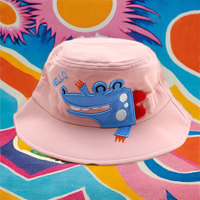 Sombrero de pescador de dinosaurio de dibujos animados de verano para niños, sombrero de cuenco de protección solar para niño o niña, bebé para salidas informales y ciclismo