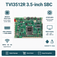 Techvision 3512R RK3576 SBC Industrial con 6TOPS NPU, Reconocimiento de Imágenes, 4GB LPDDR4x, 16GB EMMC, WiFi6, 4G, 5G, EDP, LVDS, HDMI, MIPI-CSI, USB