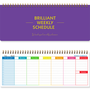 Agenda Settimanale 2026 con Copertina in PP, Formato 305*118mm, Quaderno a Spirale per Motivazione <span class=keywords><strong>Personale</strong></span> - Product Image 1