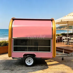 Carrito de Comida Móvil para Café y Desayuno, Mini Carrito Rosa para Venta Ambulante, Remolque para Venta de Palomitas y Postres, Ideal para Campamentos, Gran Venta en la UE - Product Image 1