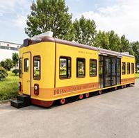 Restaurant mobile sur rail personnalisé avec cuisine complète, camion de restauration rapide équipé d'un café, très prisé des restaurants