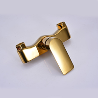 Mitigeur de douche de luxe pour hôtel, à poser sur le rebord de la baignoire, en alliage de zinc doré, sans contact, à poignée unique, avec cartouche céramique, 3 trous