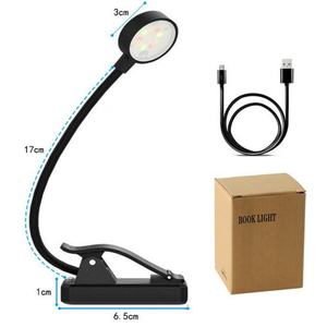 Lampe de lecture LED portable rechargeable par USB, douce pour les yeux, luminosité réglable, clip flexible, ambre, pliable, chambre, salon - Product Image 3