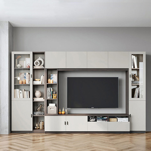Mobile TV di Lusso in Legno per <span class=keywords><strong>Soggiorno</strong></span>, <span class=keywords><strong>Design</strong></span> Moderno, Mobile Sospeso a Parete, Unità TV Montata a Muro, Adatta per TV fino a 65 Pollici, per Hotel e Appartamenti - Product Image 2