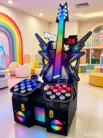 Máquina de Juego Arcade de Batería y Baile para Dos Jugadores, Operada con Monedas/Billetes, Simulador de Ritmo Musical para Centros de Juego