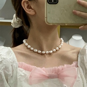 สร้อยคอไข่มุกสไตล์วินเทจ ดีไซน์หรูหรา ประดับด้วยไข่มุกบาร็อคทรงไม่สมมาตร สำหรับผู้หญิง - Product Image 3