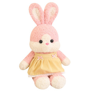 Peluche di <span class=keywords><strong>Orsetto</strong></span> e Elefantino Carini, con Vestiti. Bambole calmanti per bambini a forma di coniglio. Regalo ideale per le ragazze. - Product Image 1
