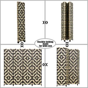 Portable 4 panneaux 6 pieds pliable <span class=keywords><strong>bois</strong></span> maille diviseur <span class=keywords><strong>extérieur</strong></span> intimité mur écran travail manuel rideau décoratif pliant écrans de confidentialité - Product Image 4