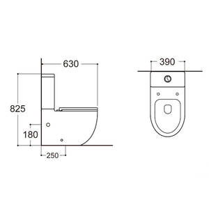 Cuvette de toilettes WC sans bride à double chasse, moderne, en céramique, deux pièces, pour salle de bain - Product Image 6